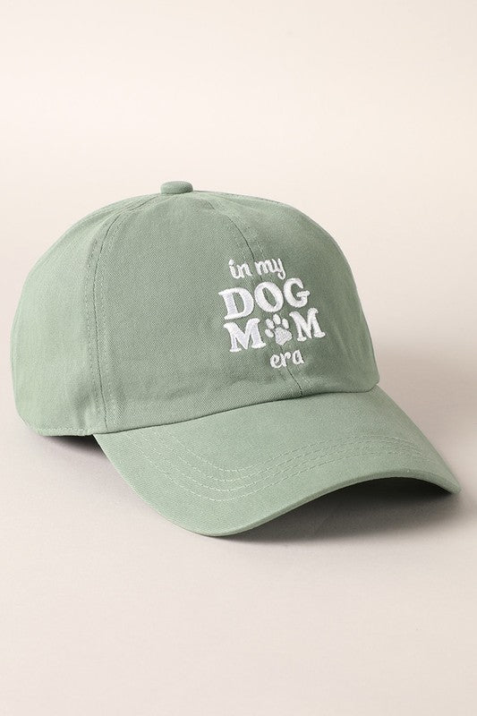 In My Dog Mom Era Embroidered Baseball Cap (sage)