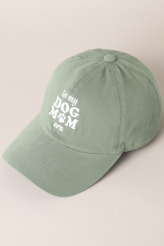 In My Dog Mom Era Embroidered Baseball Cap (sage)