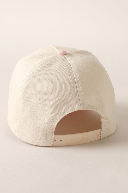 Put It On My Husband's Tab Embroidered Trucker Hat (beige)