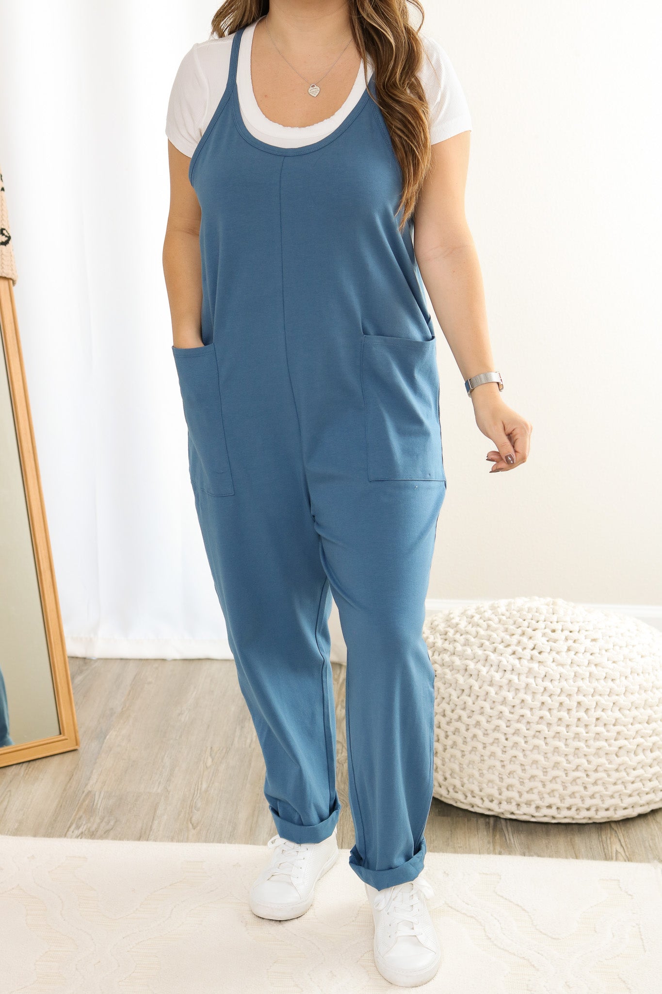 Out And About Jumpsuit (dusty blue)