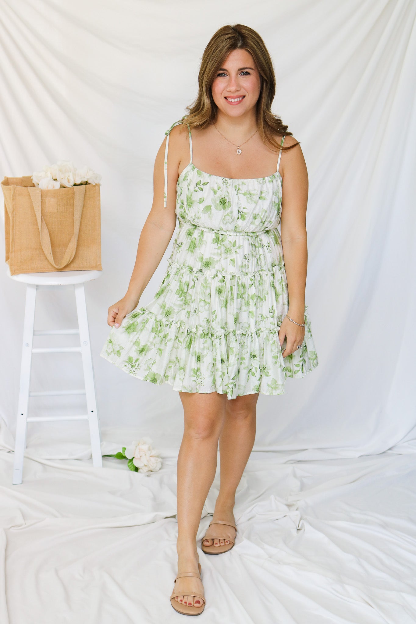 Wildflower Floral Dress (olive)