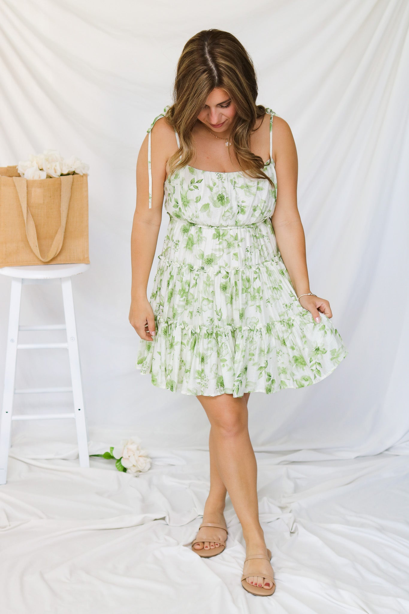 Wildflower Floral Dress (olive)
