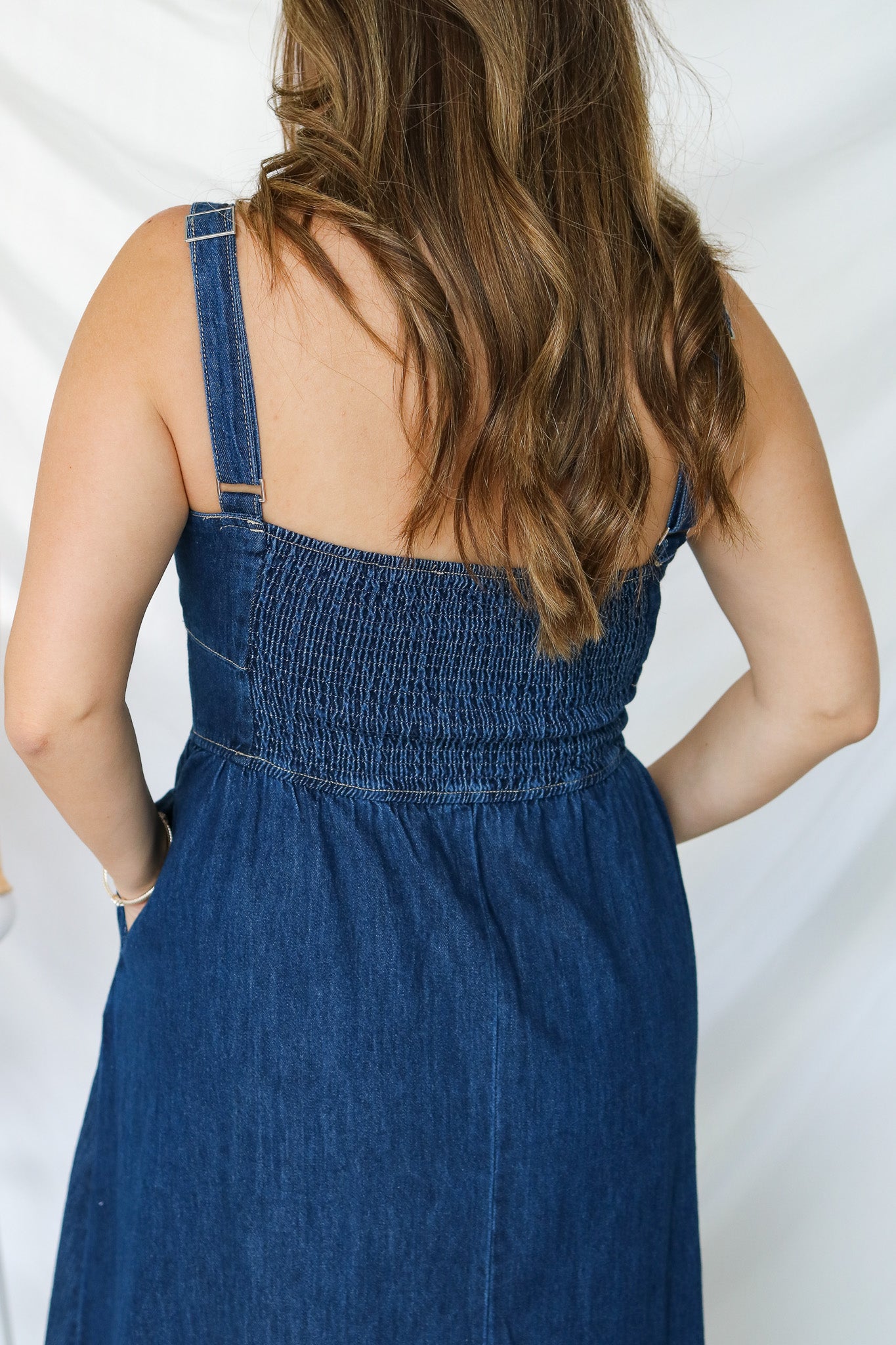Garden Party Denim Midi Dress