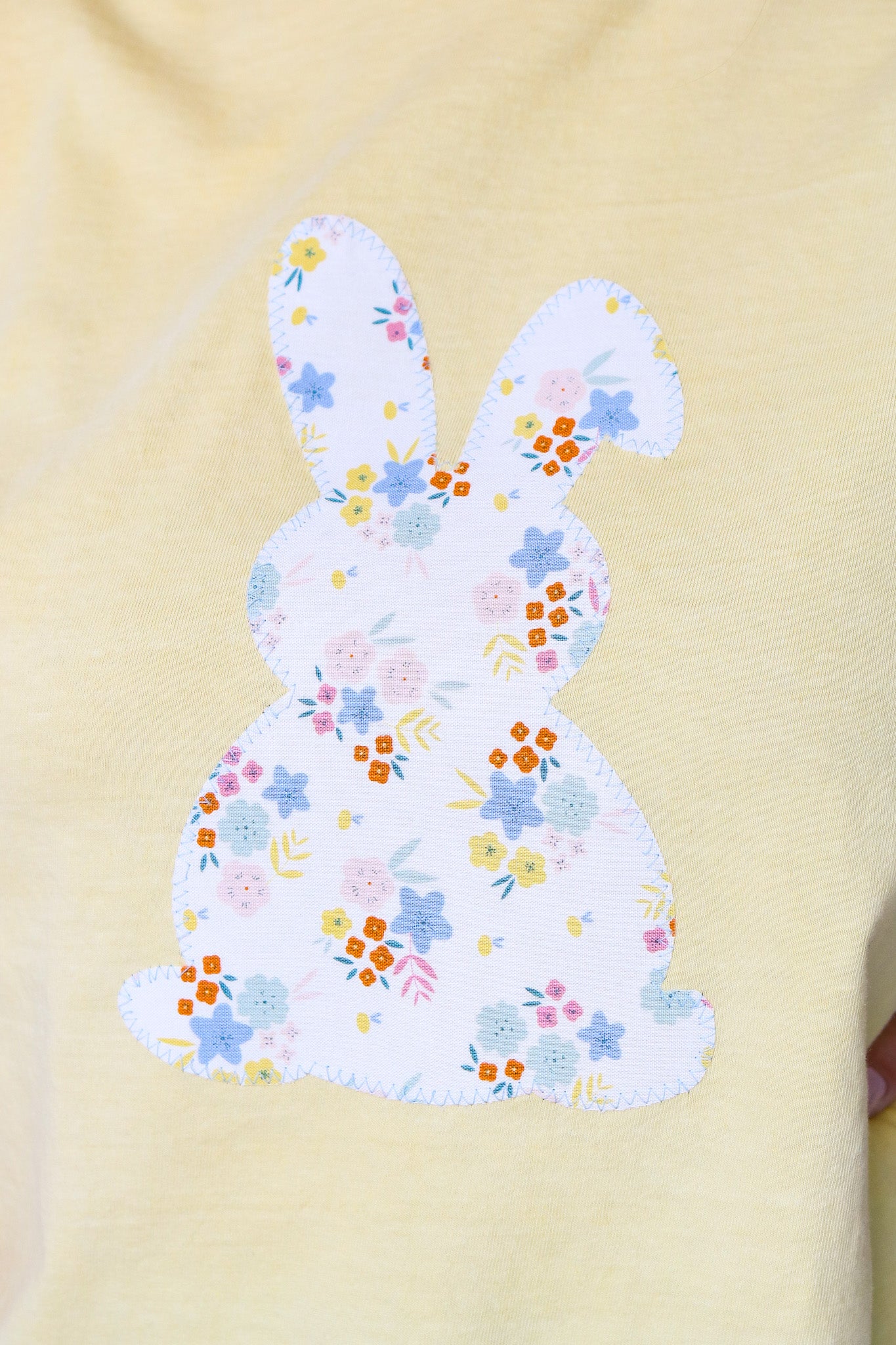 Floral Bunny Stitched Graphic Tee