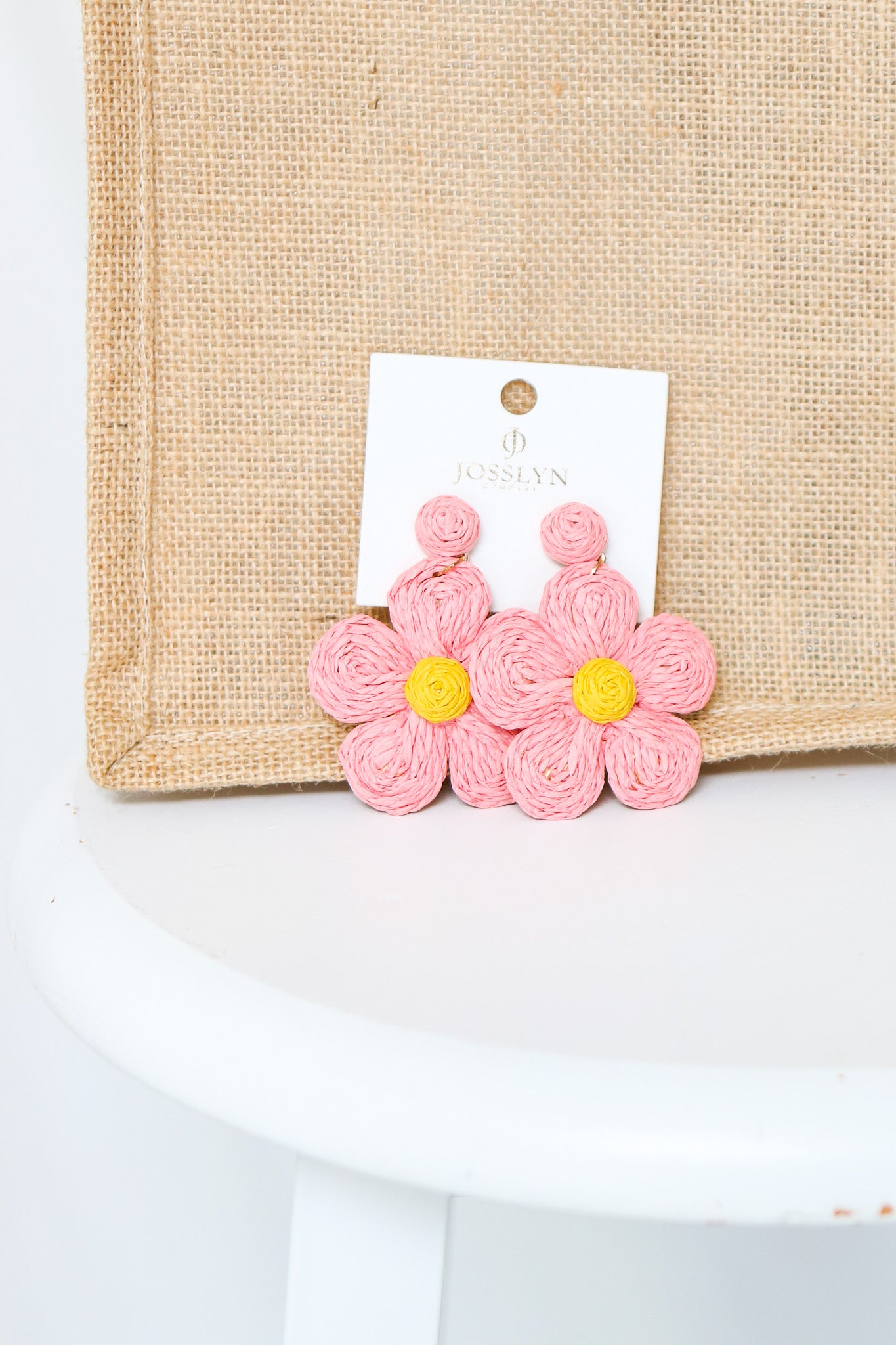 Boho Raffia Flower Earrings