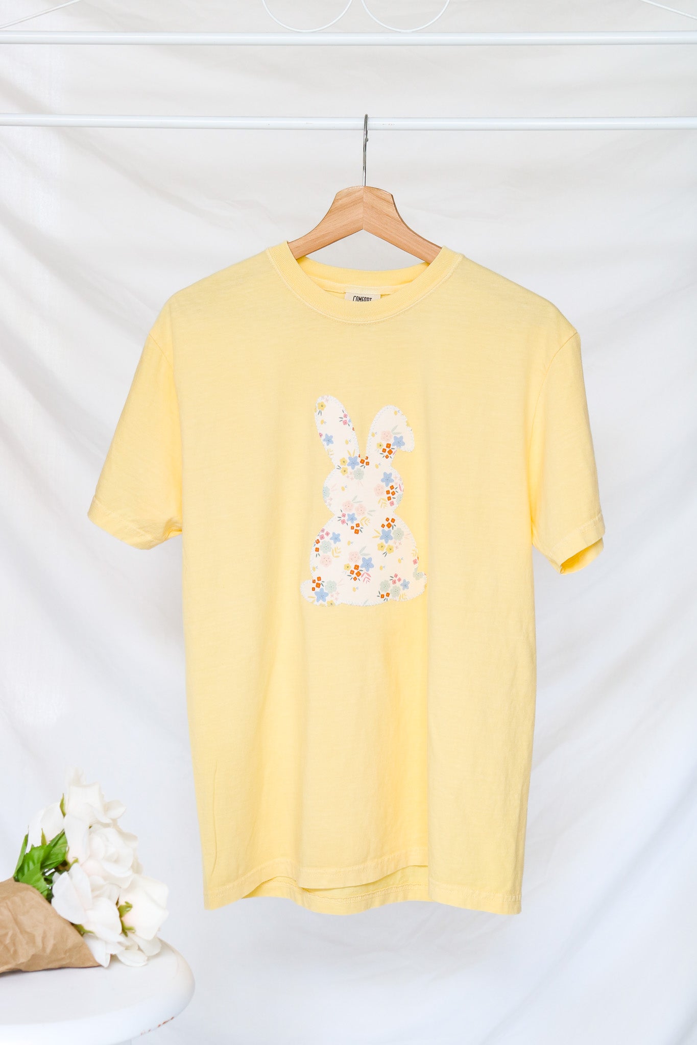 Floral Bunny Stitched Graphic Tee