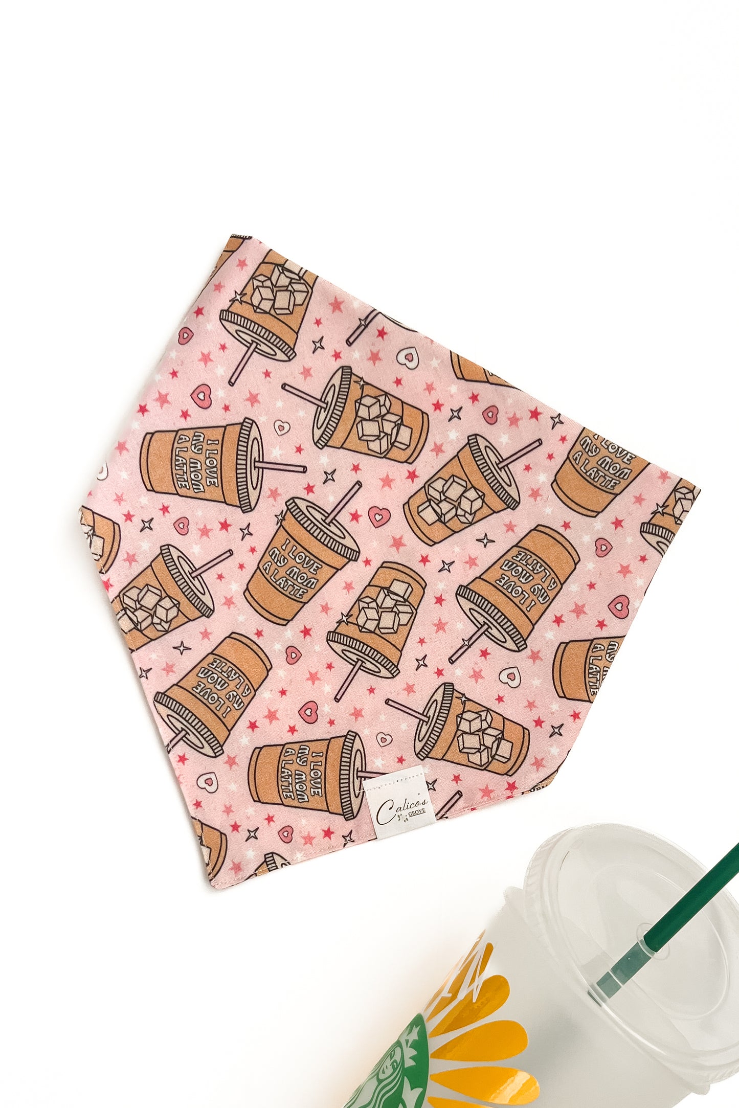 I Love Mom A Latte Bandana (pink)