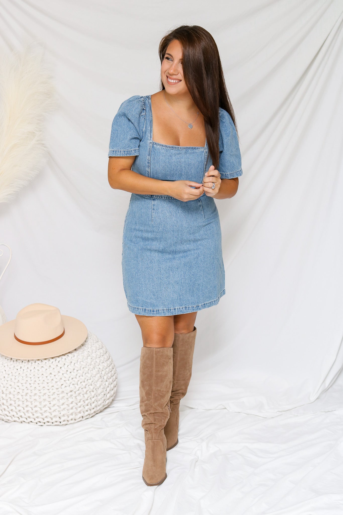 Take A Minute Denim Dress