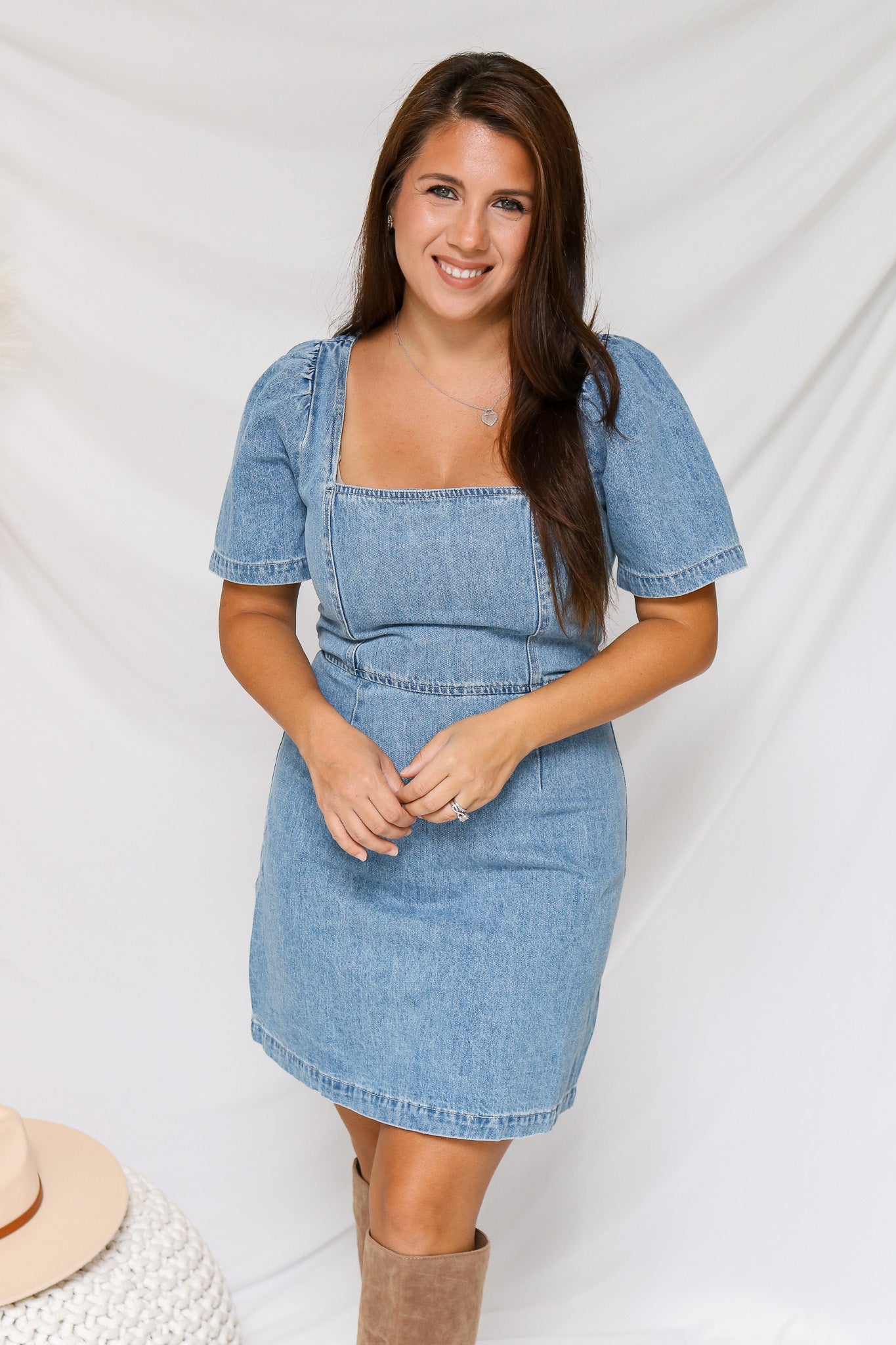 Take A Minute Denim Dress