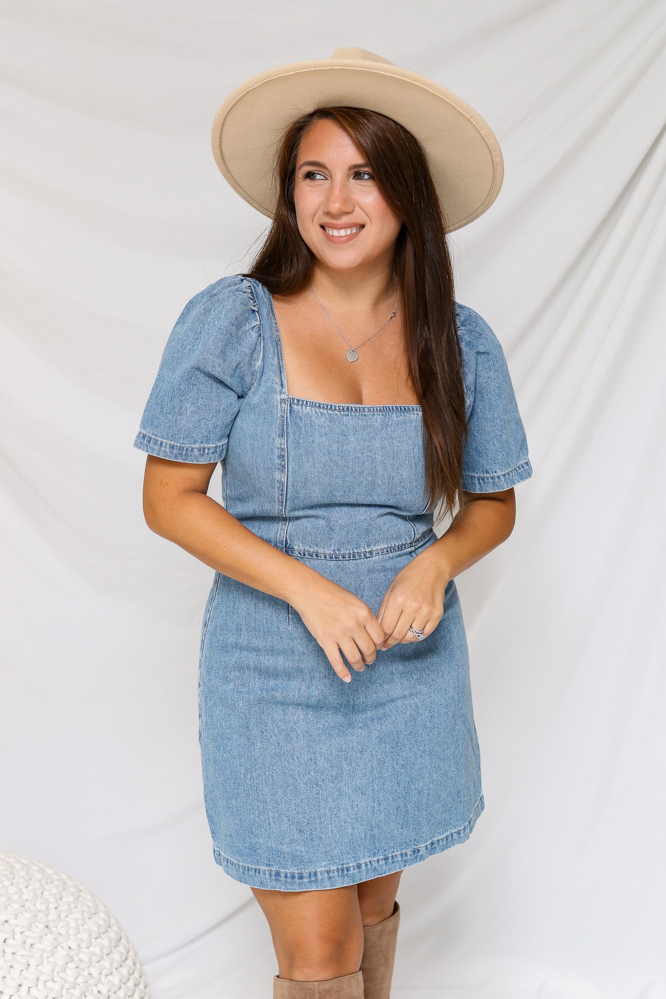 Take A Minute Denim Dress