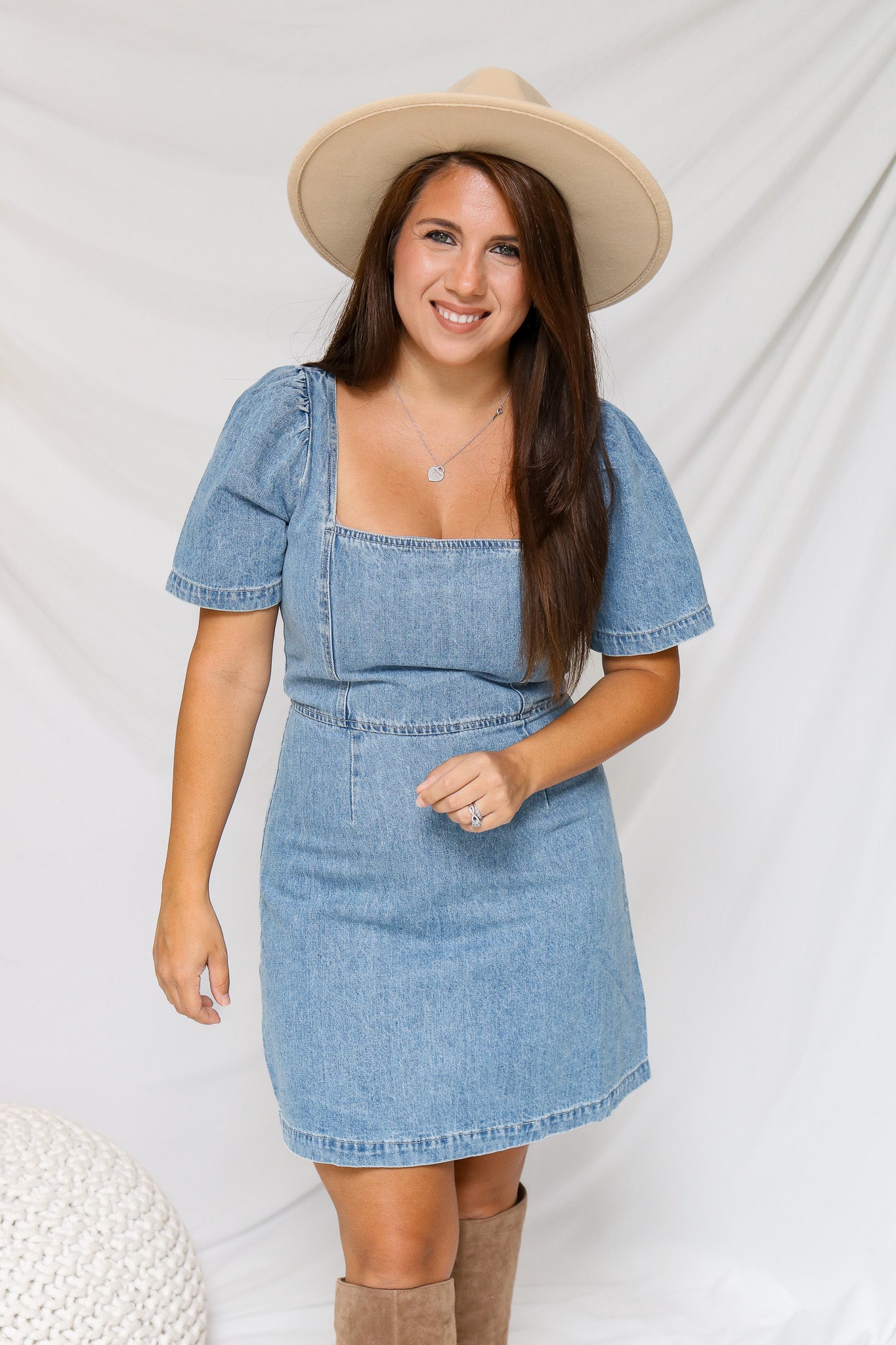 Take A Minute Denim Dress