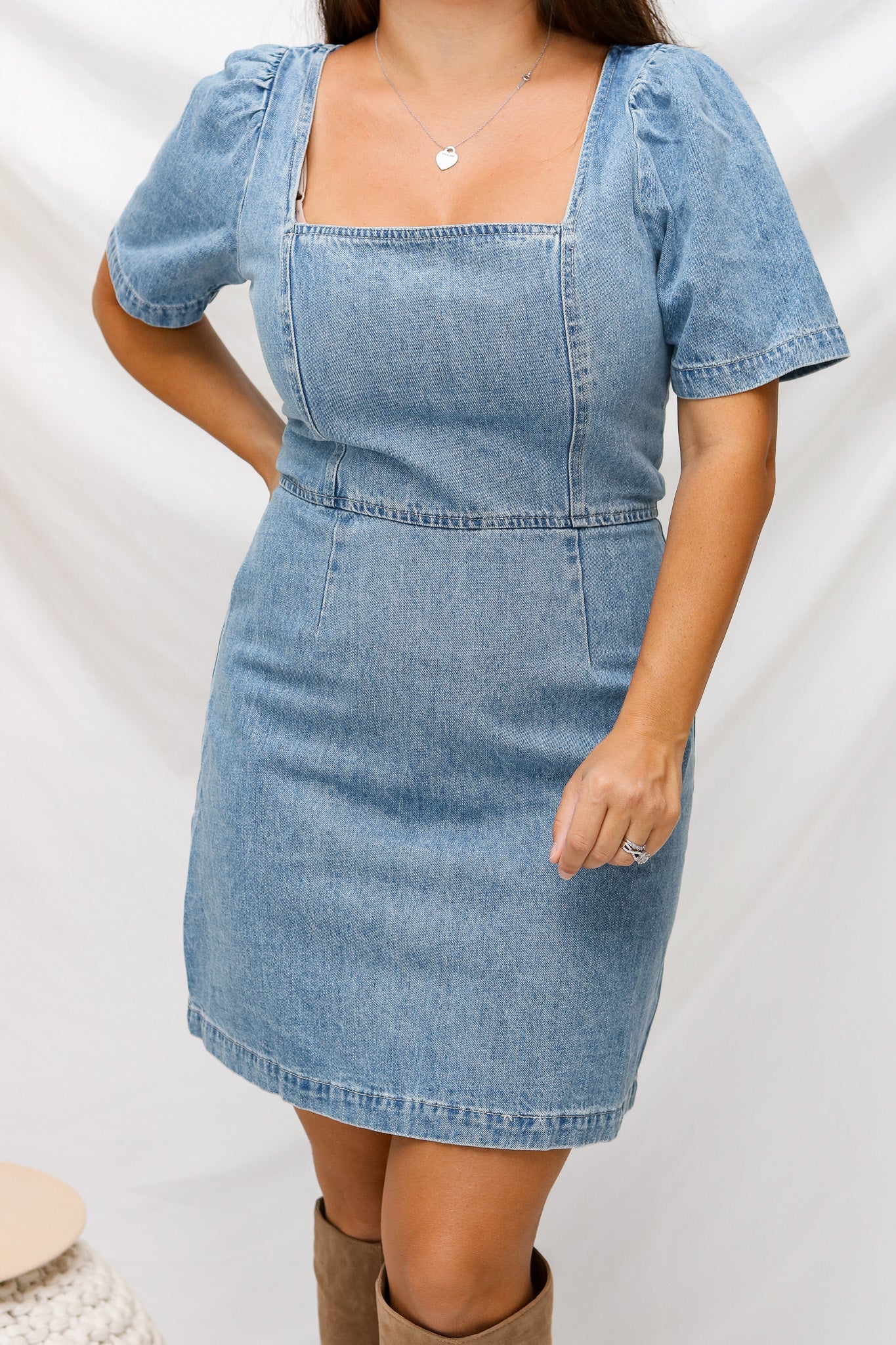 Take A Minute Denim Dress