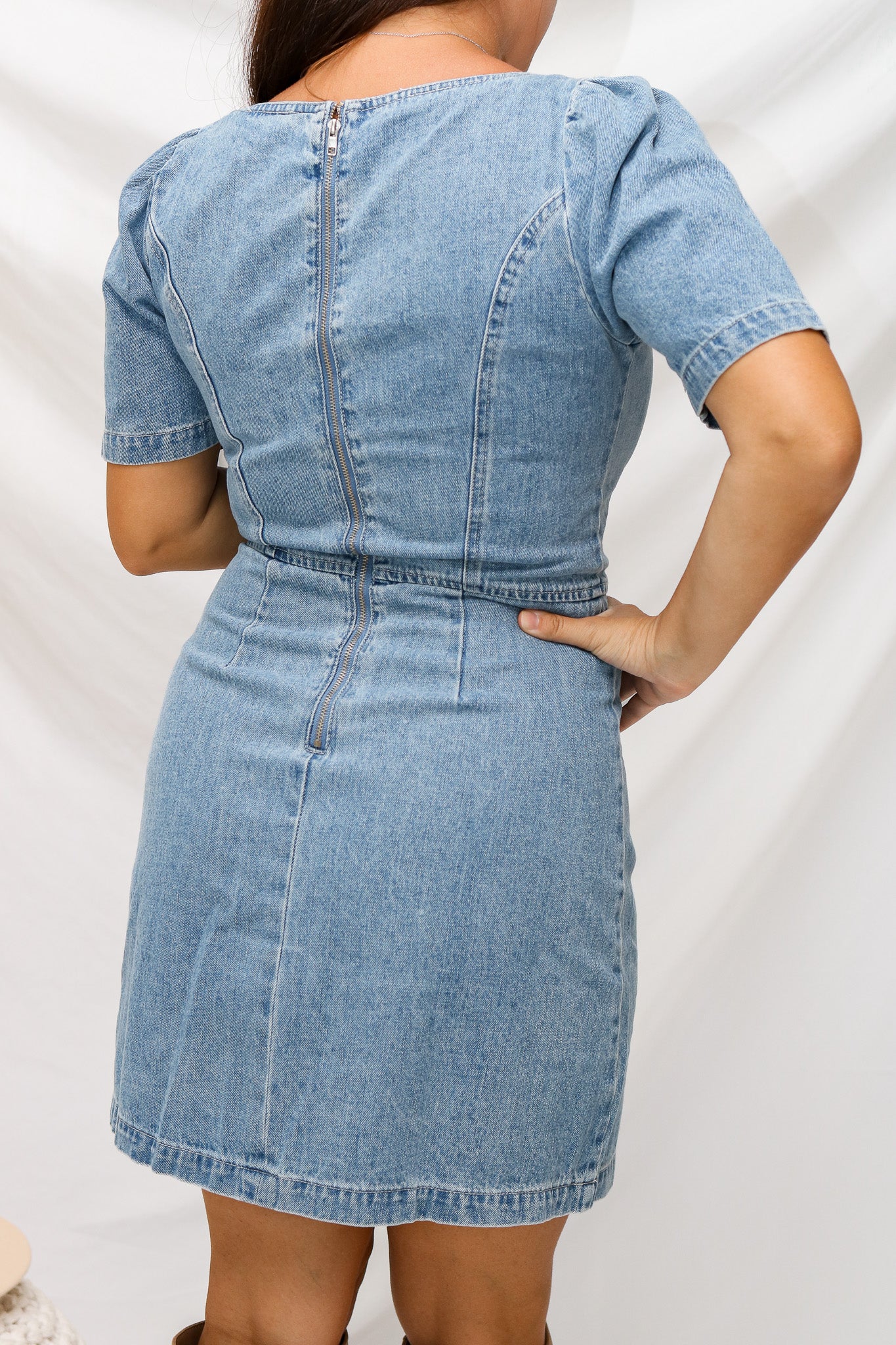 Take A Minute Denim Dress