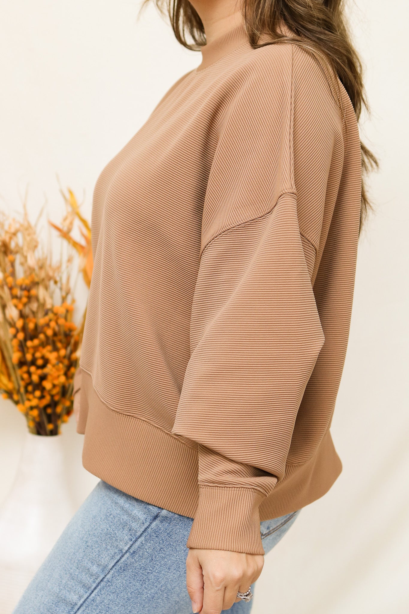 Ribbed Pullover (deep camel)