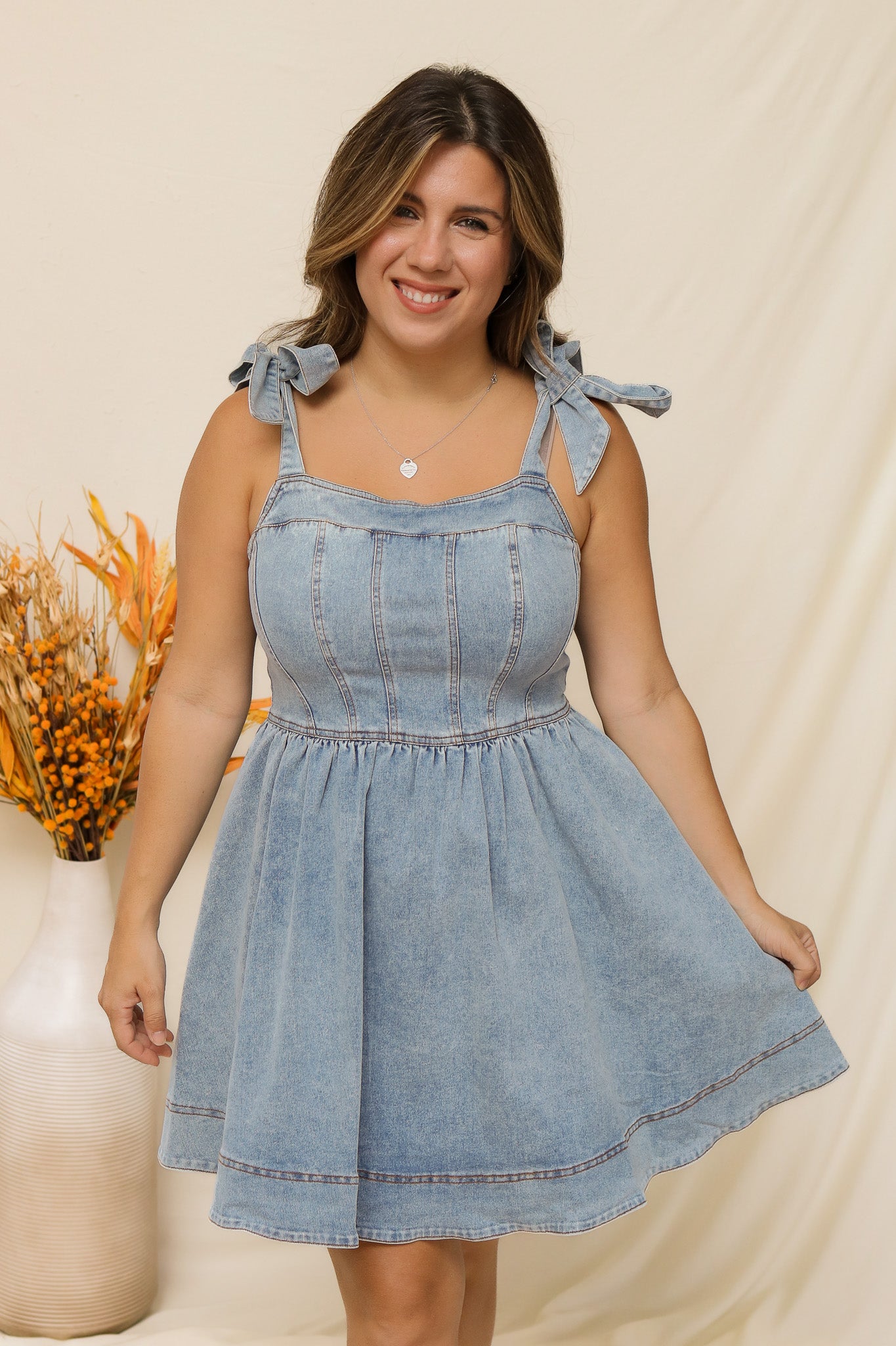 Take A Minute Denim Dress