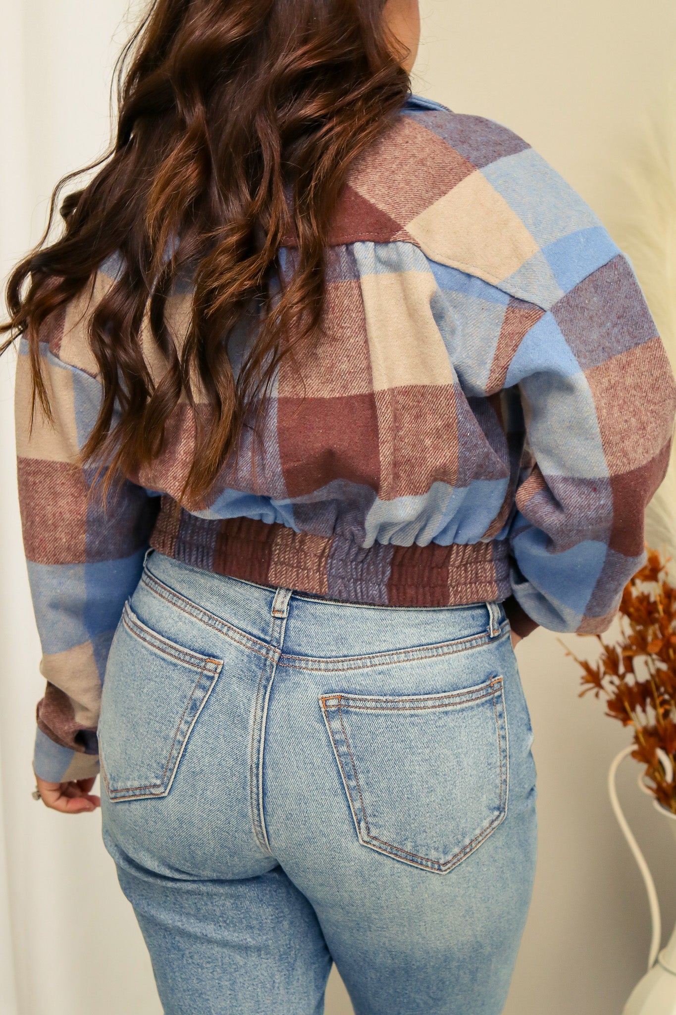 Back In Town Cropped Plaid Jacket