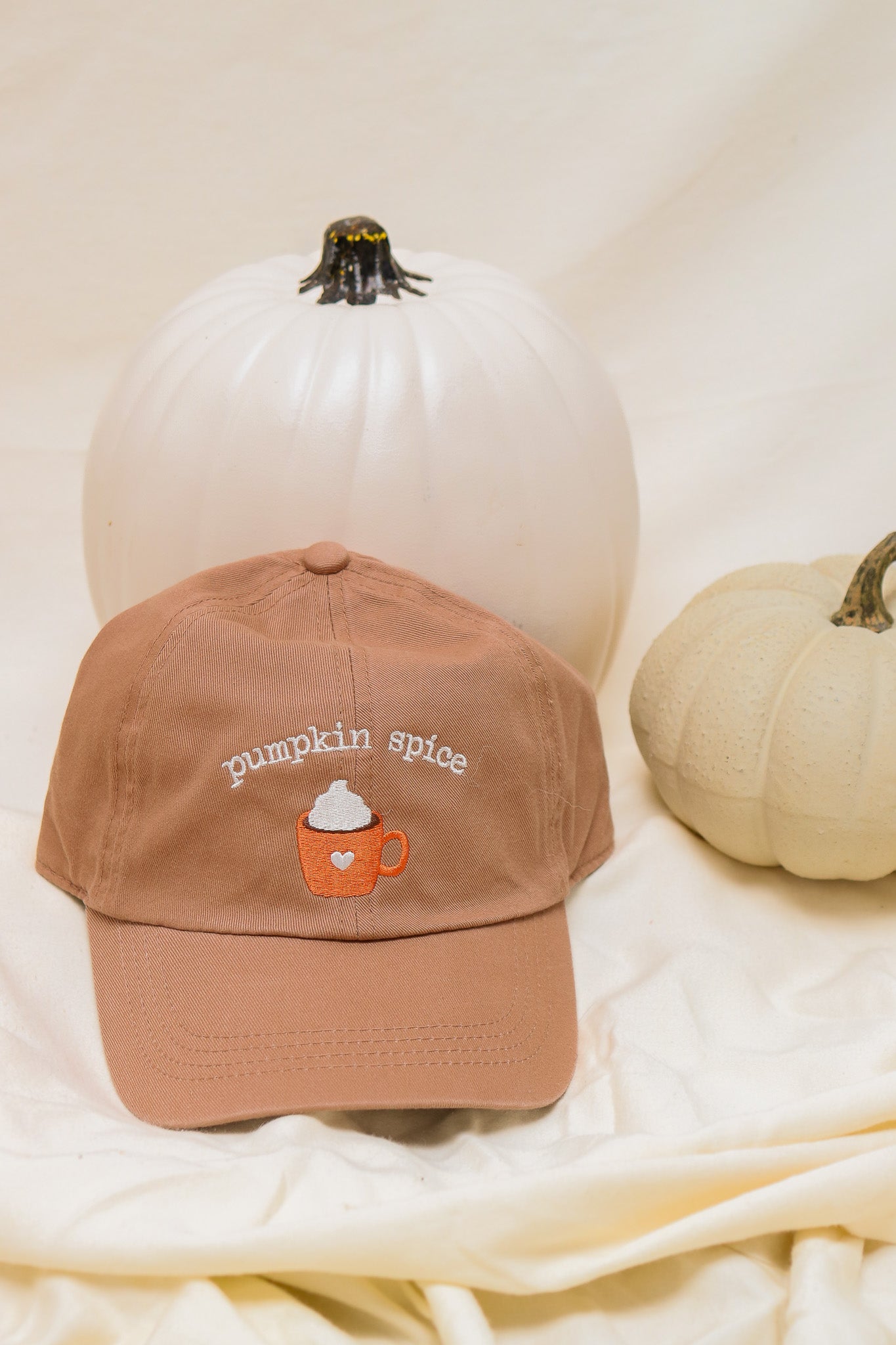 Pumpkin Spice Embroidered Baseball Cap (Clay)