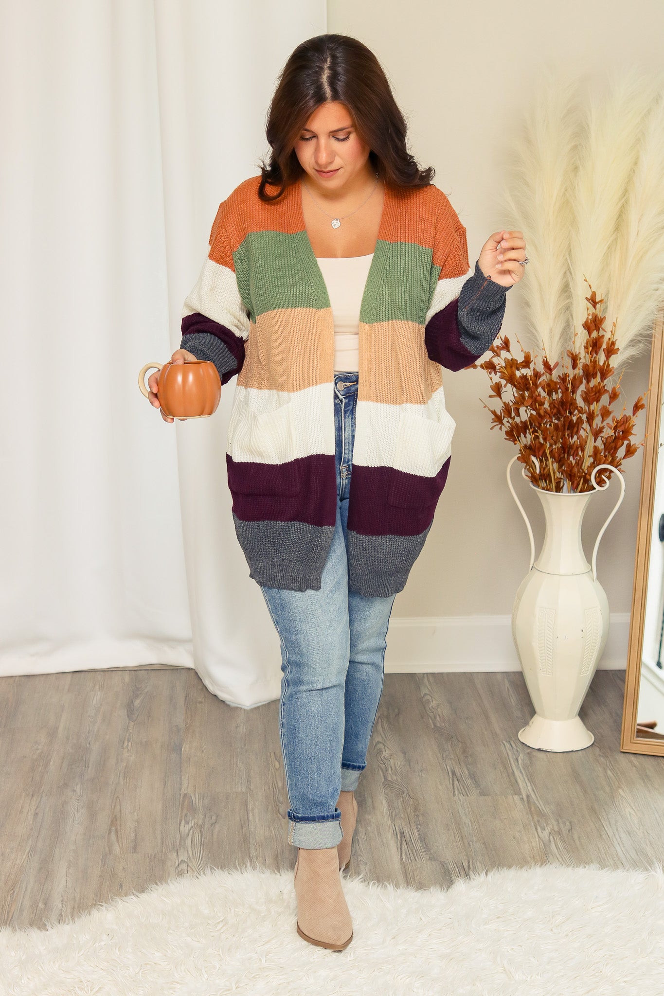 Colors of Autumn Striped Cardigan