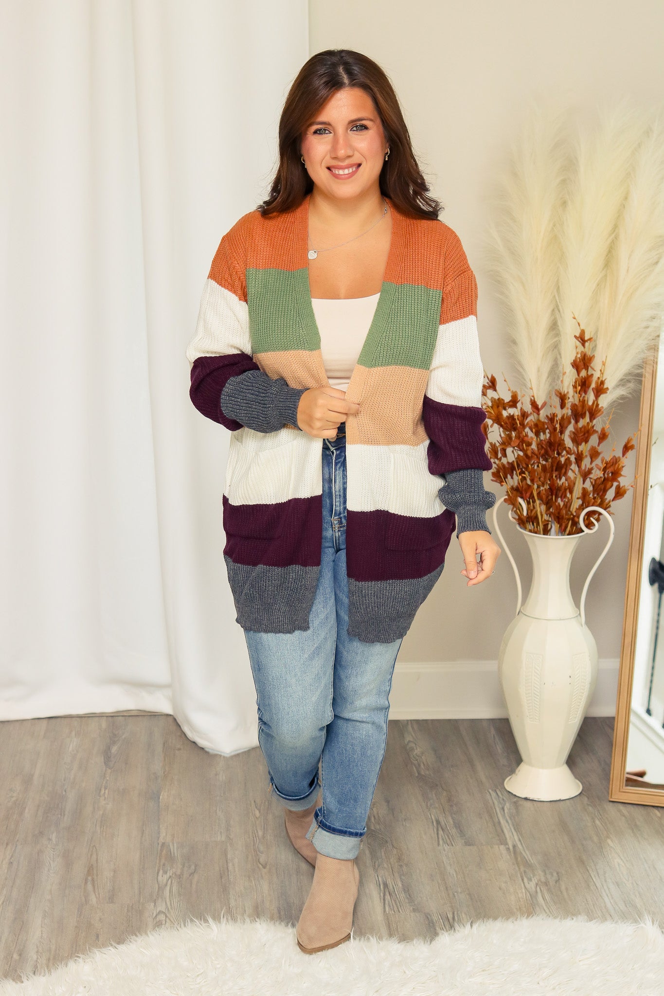 Colors of Autumn Striped Cardigan