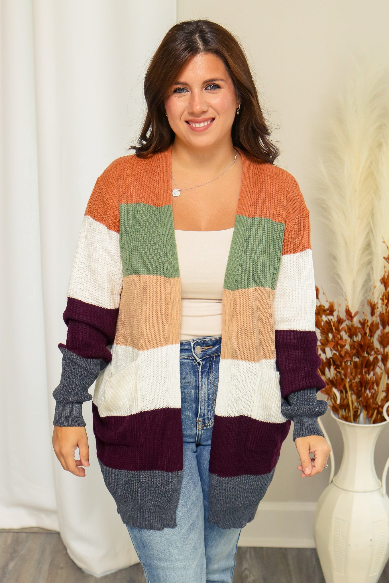 Colors of Autumn Striped Cardigan