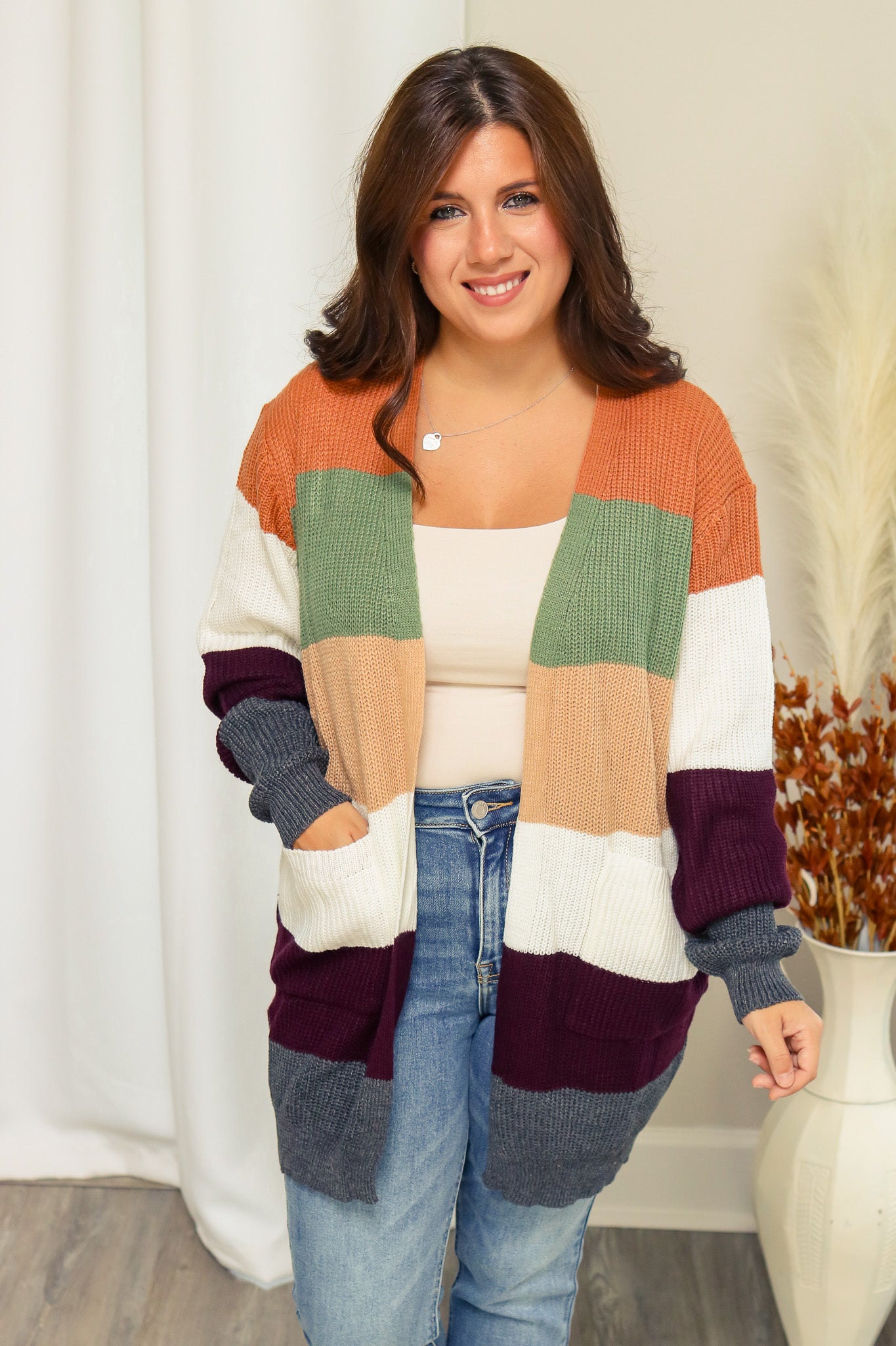Colors of Autumn Striped Cardigan