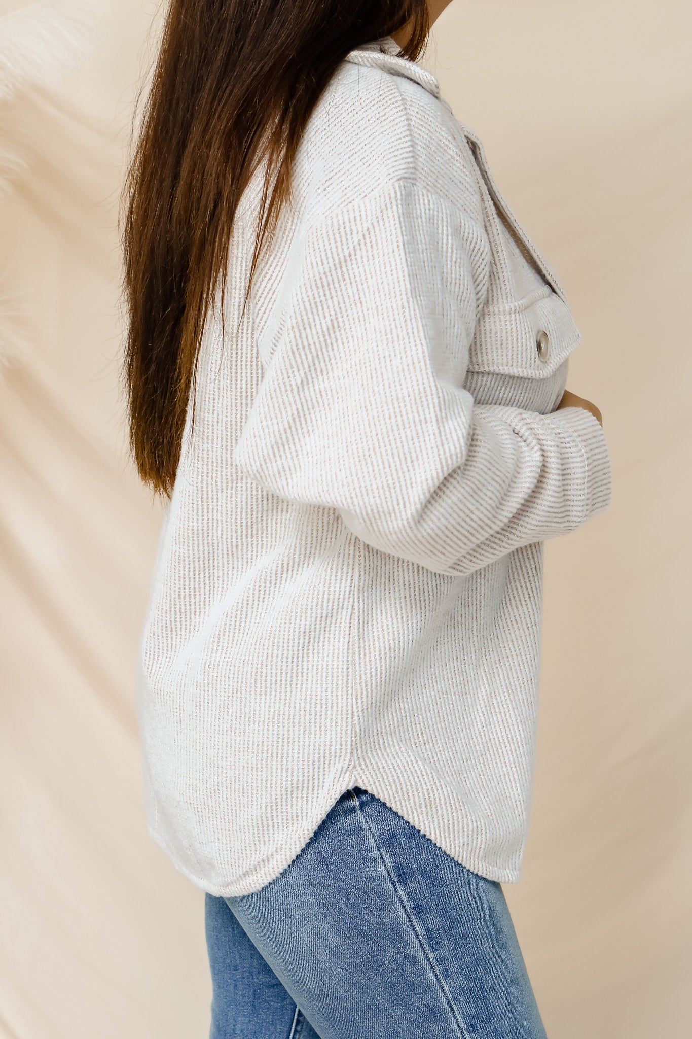 Walking Along Knit Shacket (oatmeal)