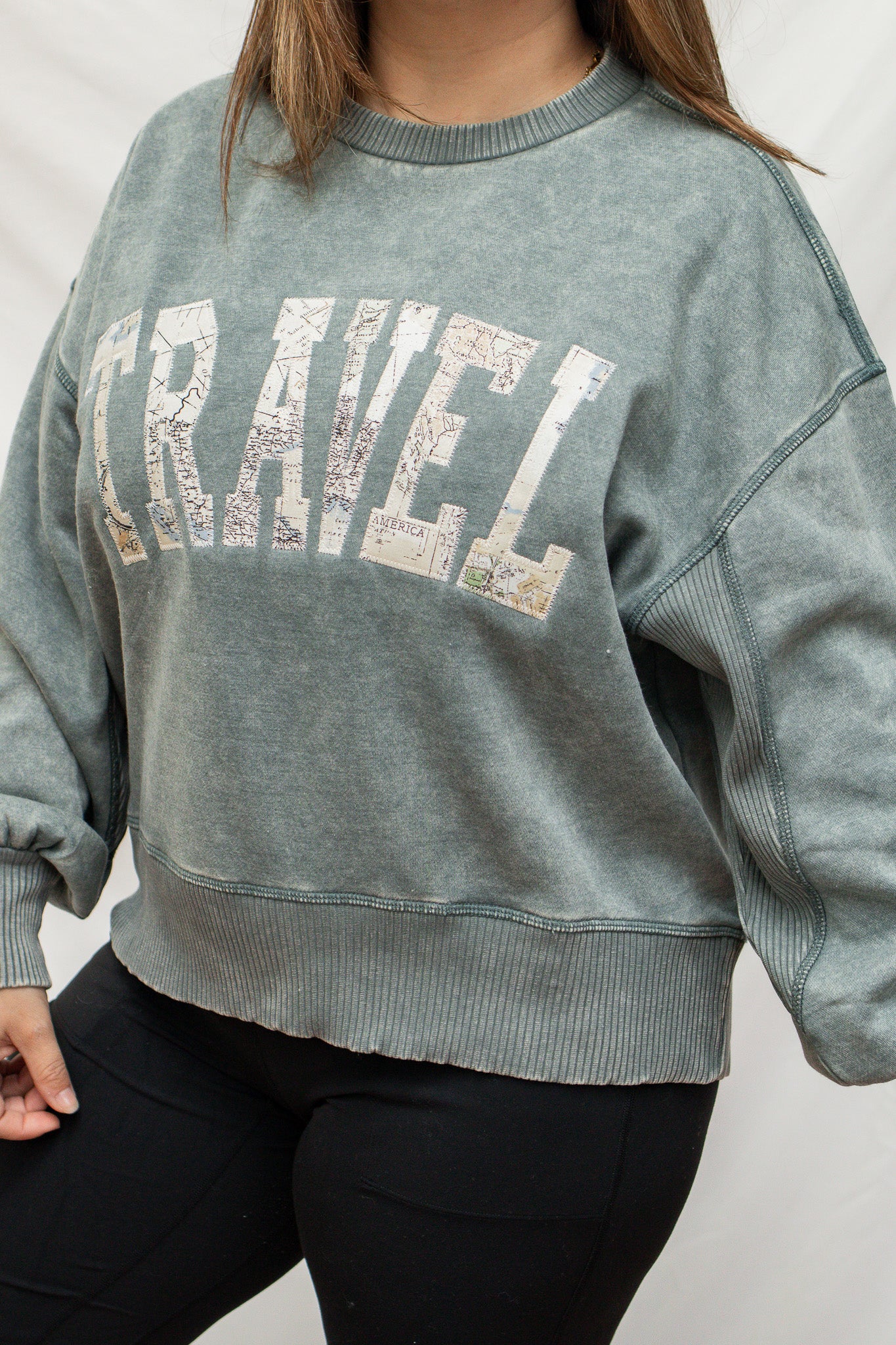 Travel Embroidered Pullover - Calico's Grove Boutique