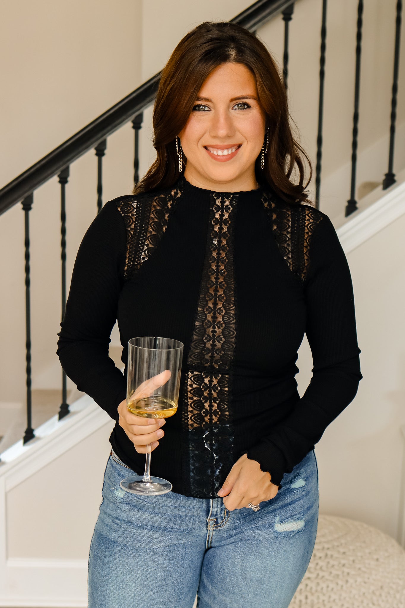 Let's Talk Lace Top (black)