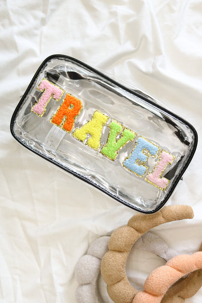 Clear 'TRAVEL' Cosmetic Bag