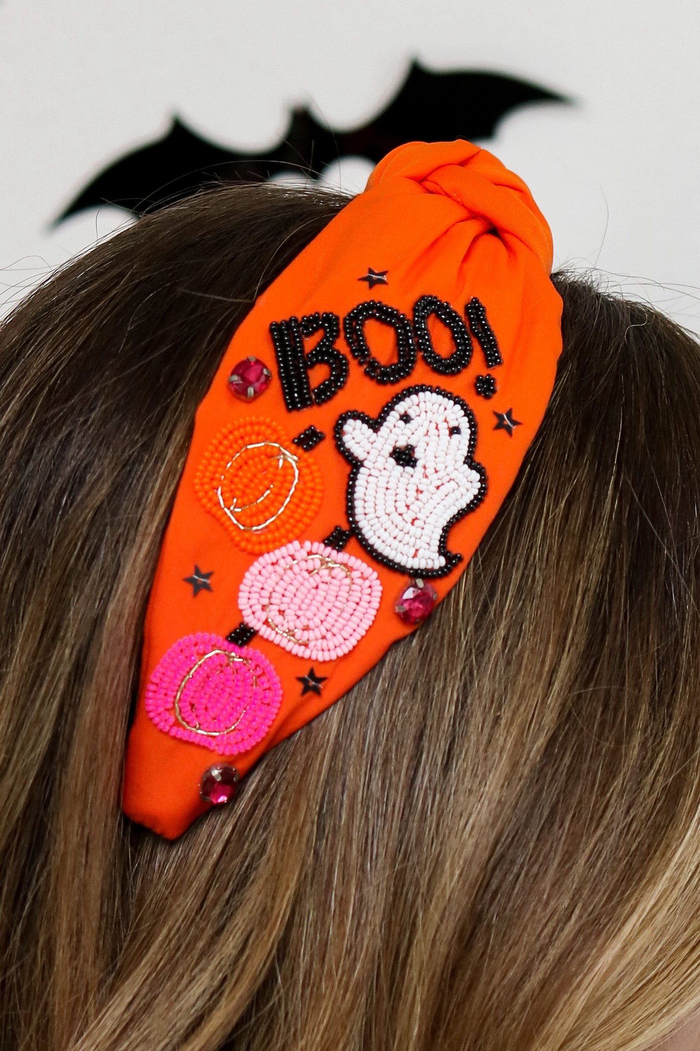 BOO! Knot Headband (orange)
