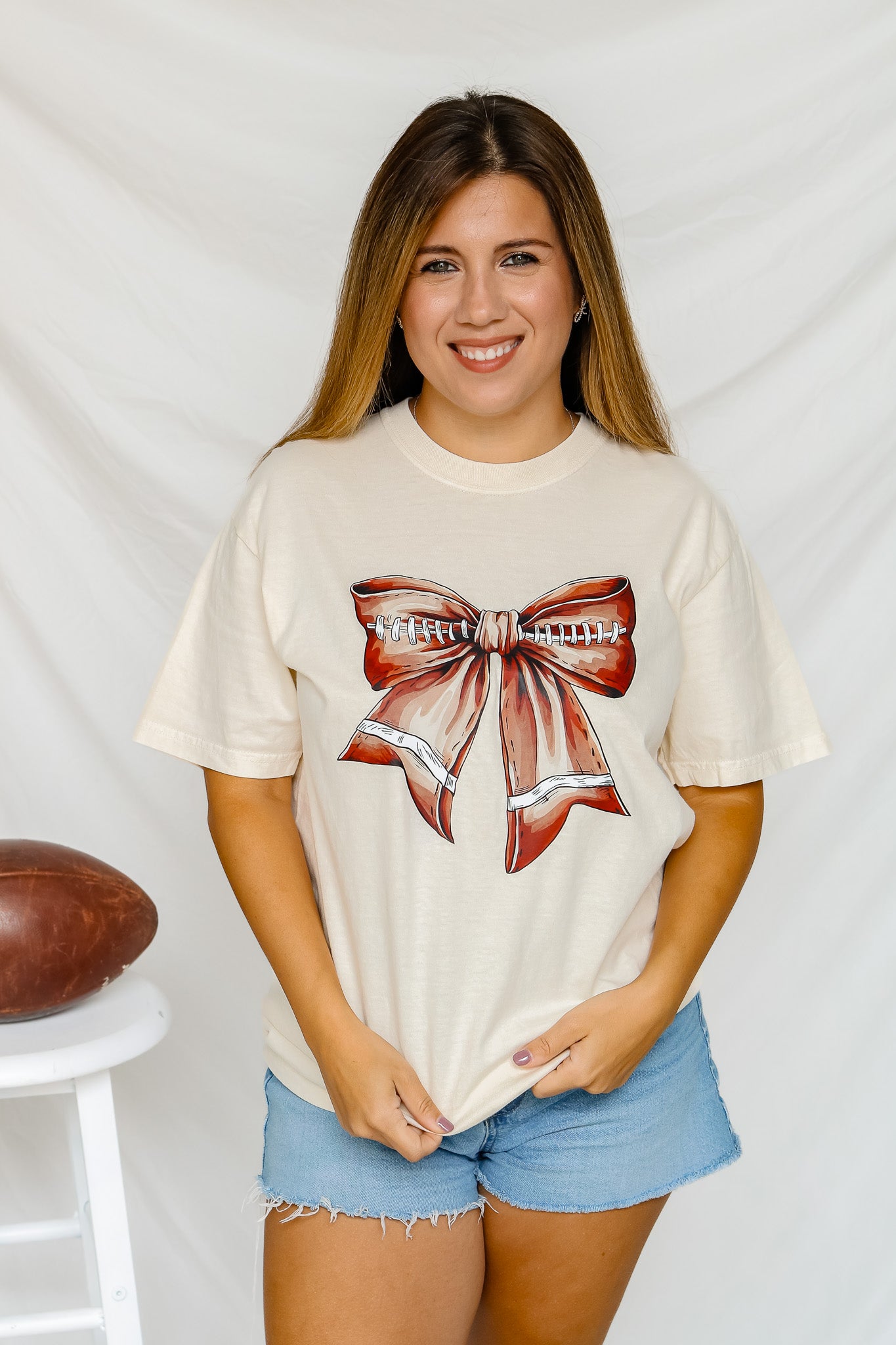 Football Bow Graphic Tee