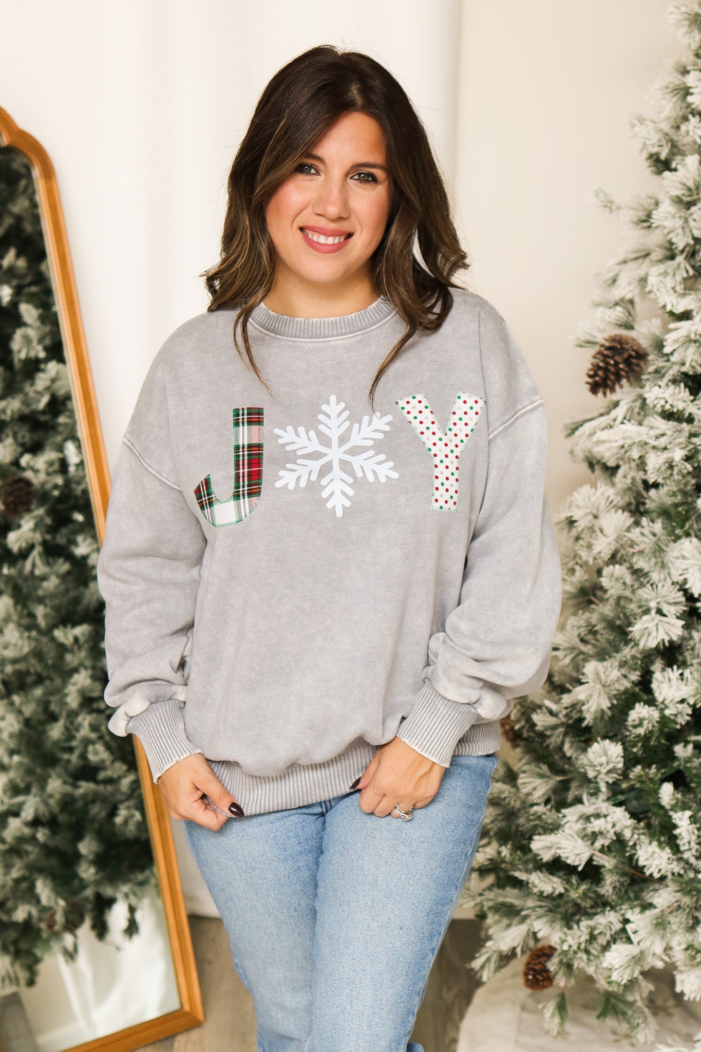 JOY Stitched Graphic Pullover