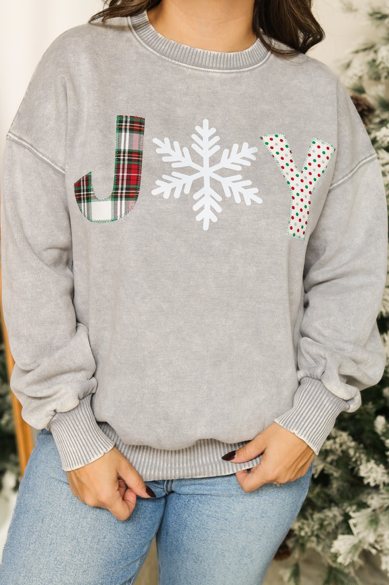 JOY Stitched Graphic Pullover