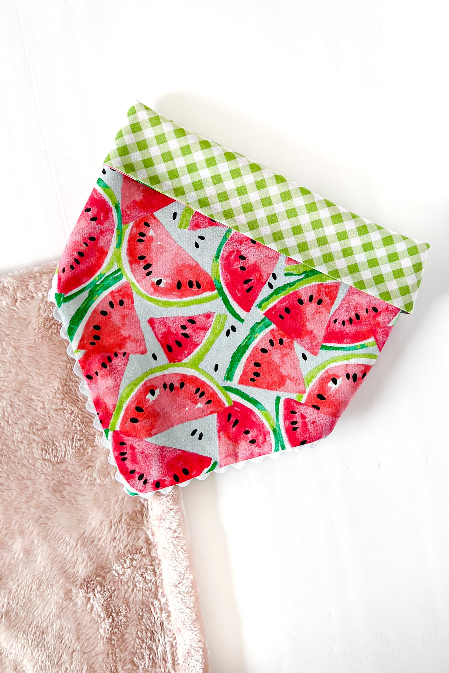Watermelon And Gingham Reversible Bandana