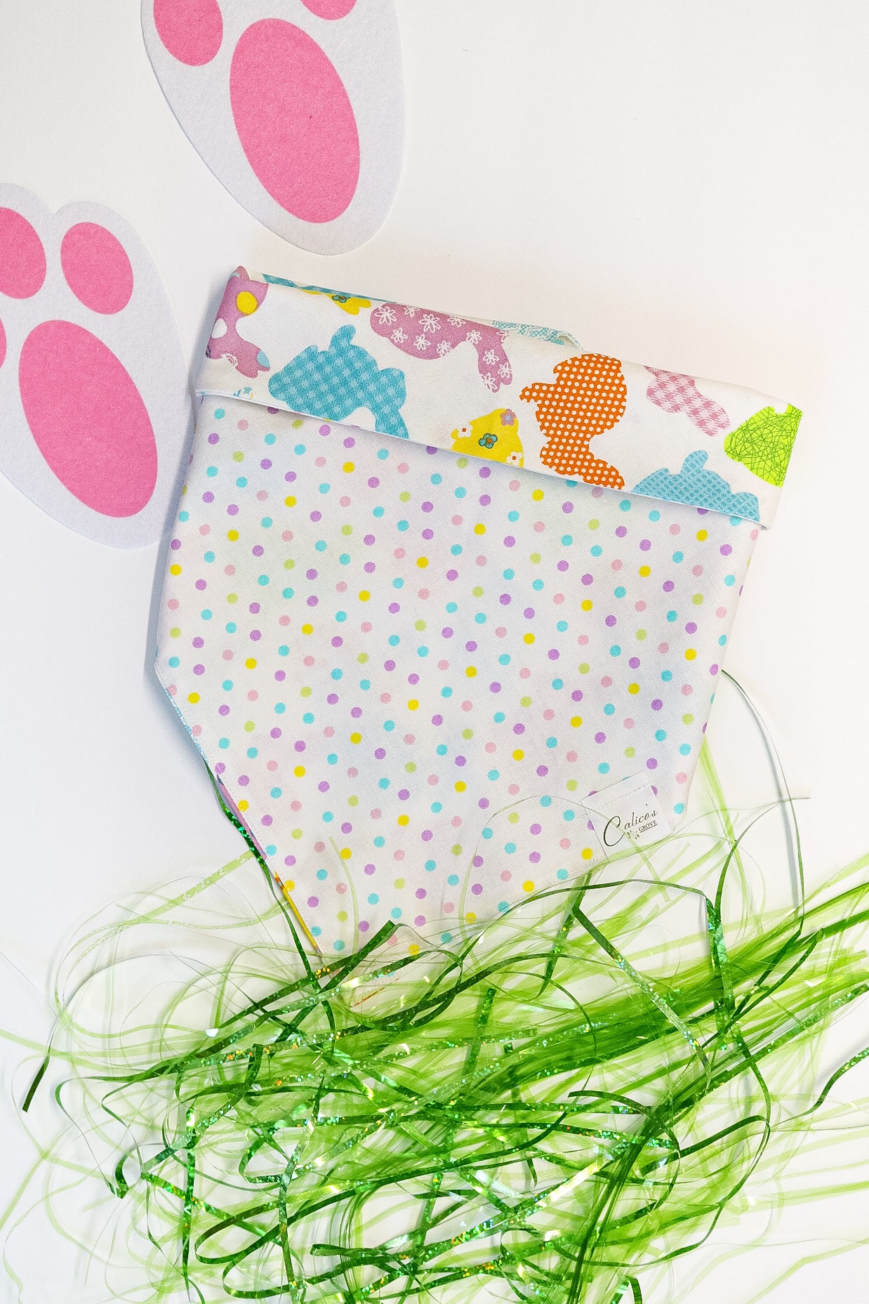 Bunnies And Dots Reversible Bandana