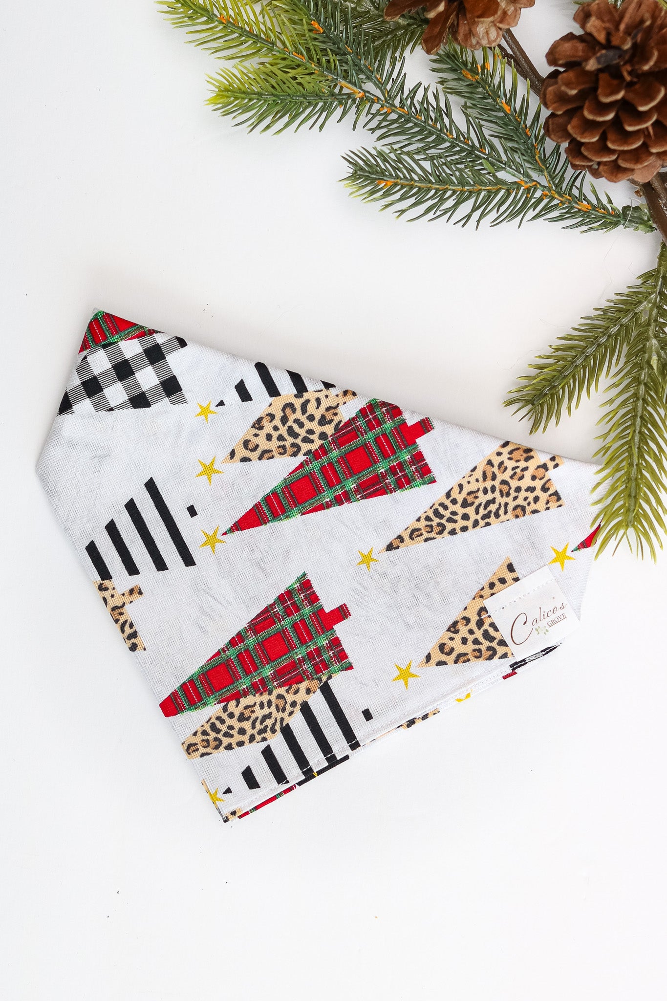Animal Print Christmas Trees Bandana