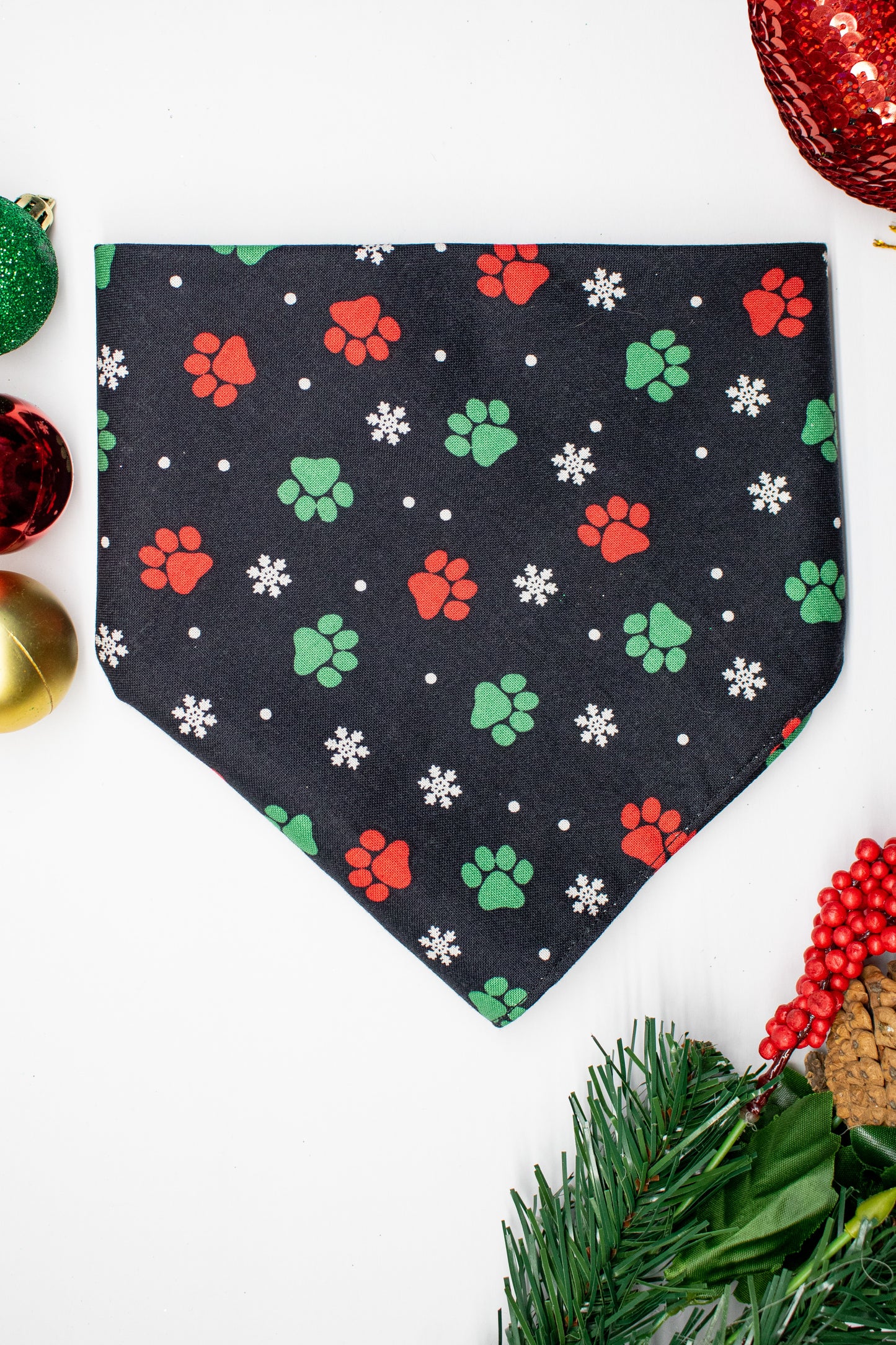 Holiday Paw Prints Christmas Bandana