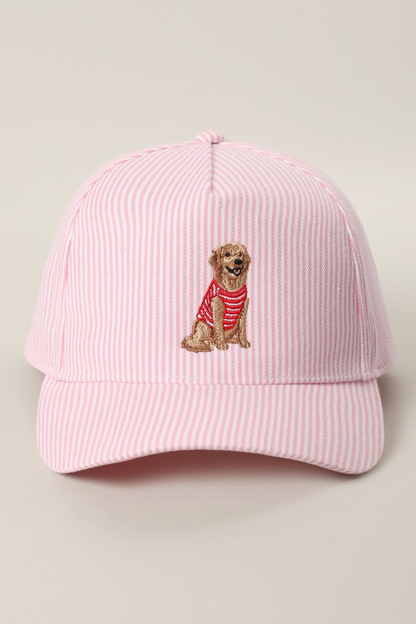 Striped Golden Retriever Hat (pink)