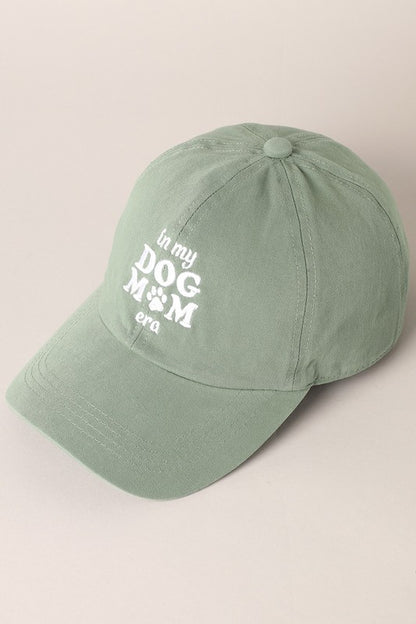 In My Dog Mom Era Embroidered Baseball Cap (sage)