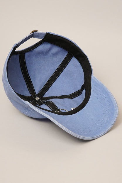 Cat Mom Embroidered Baseball Cap (denim)