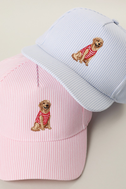 Striped Golden Retriever Hat (pink)
