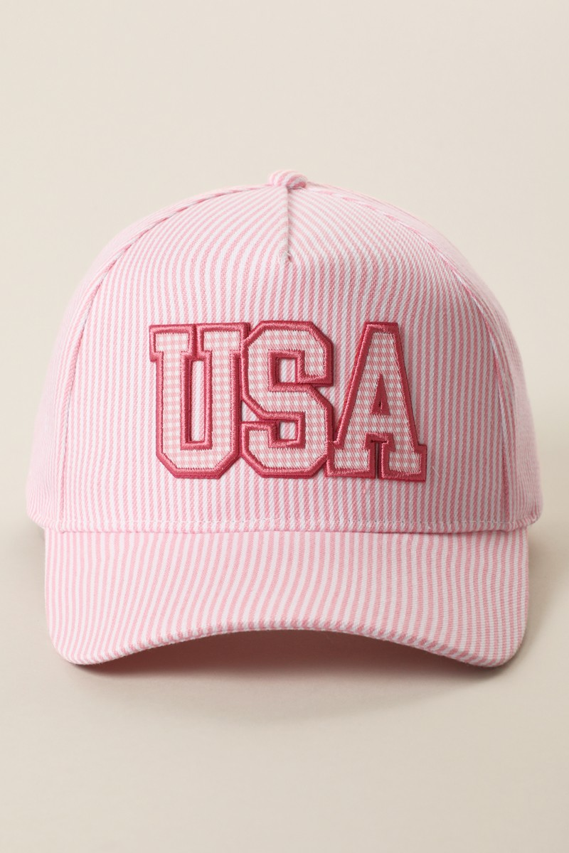 USA Gingham Hat (pink)
