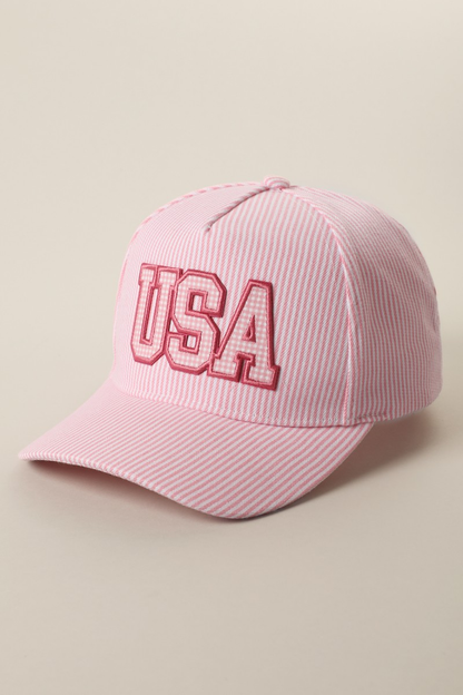 USA Gingham Hat (pink)