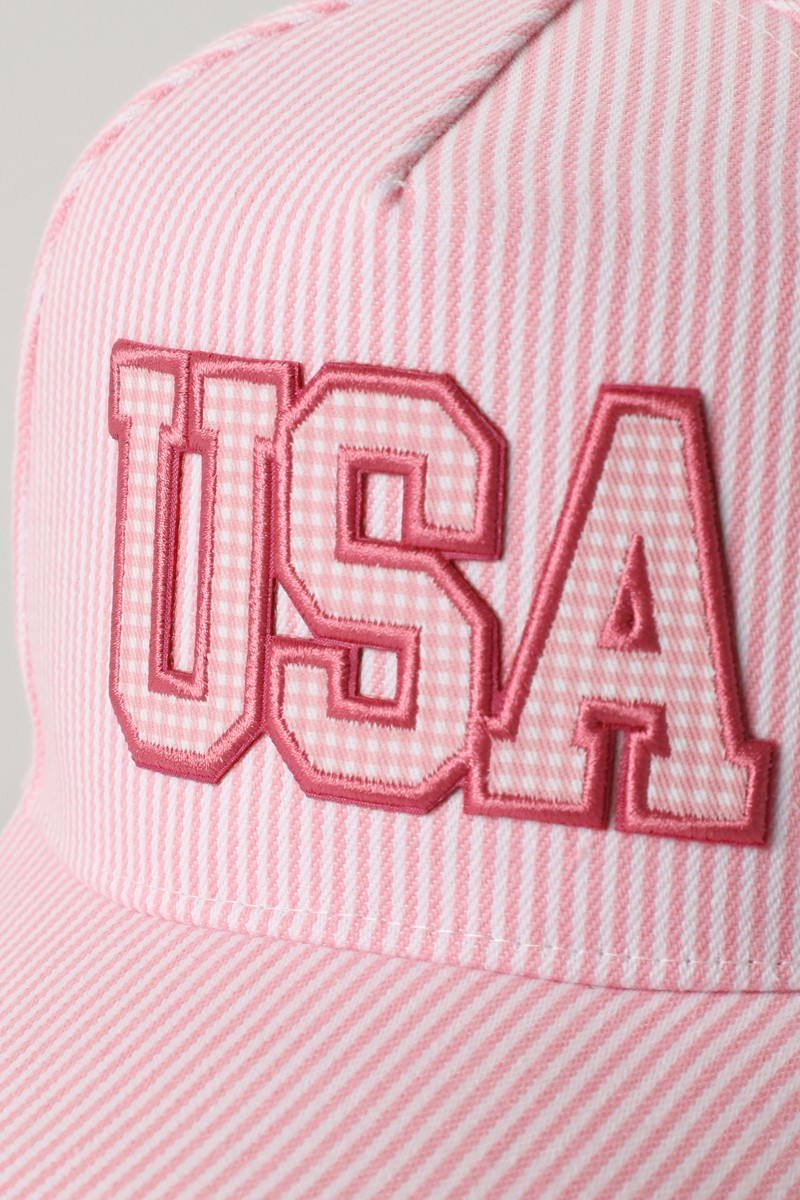USA Gingham Hat (pink)