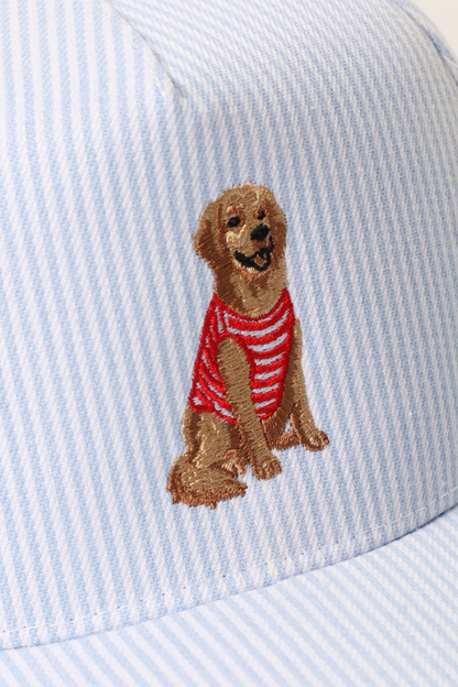 Striped Golden Retriever Hat (blue)