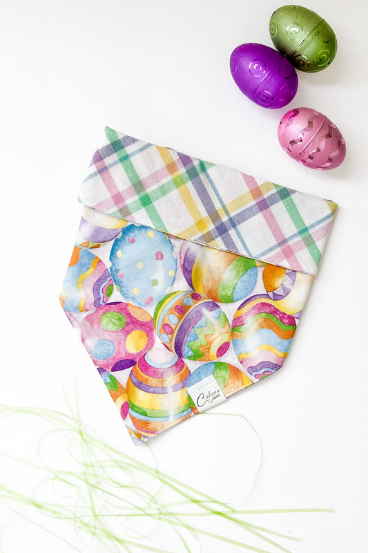 Colorful Eggs And Plaid Reversible Bandana