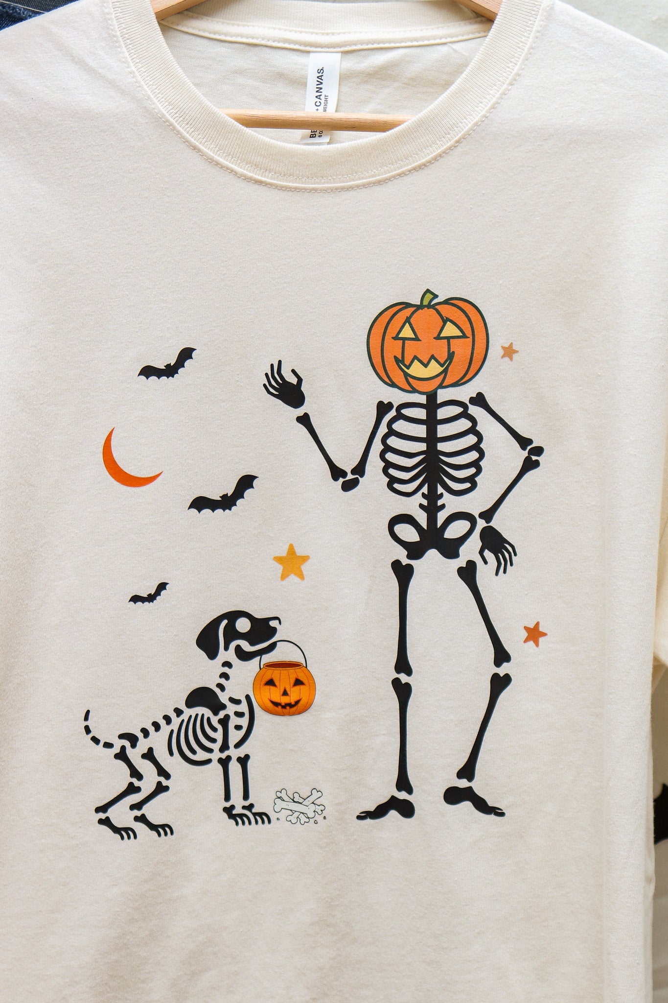Dog And Human Skeleton Graphic Tee