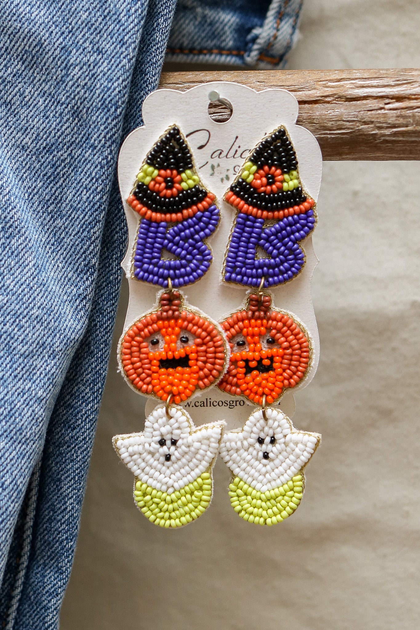 Boo Witch Beaded Earrings