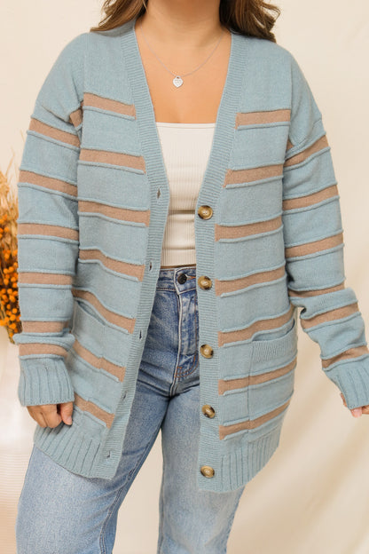 Keeping Warm Striped Cardigan