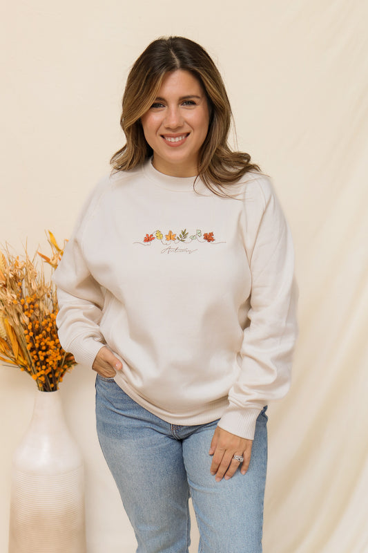 Autumn Leaves Embroidered Sweatshirt